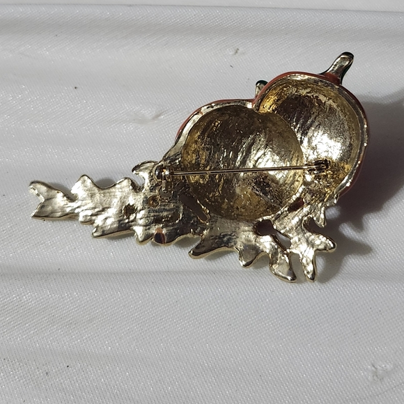 Vtg Heavy Enamel Pumpkin Autumn Fall Pin Brooch - Picture 3 of 3
